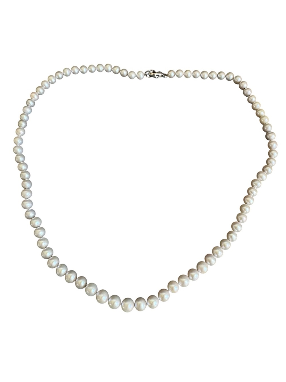 Honora Pearl Necklace Gray Sterling Silver Beaded 18"